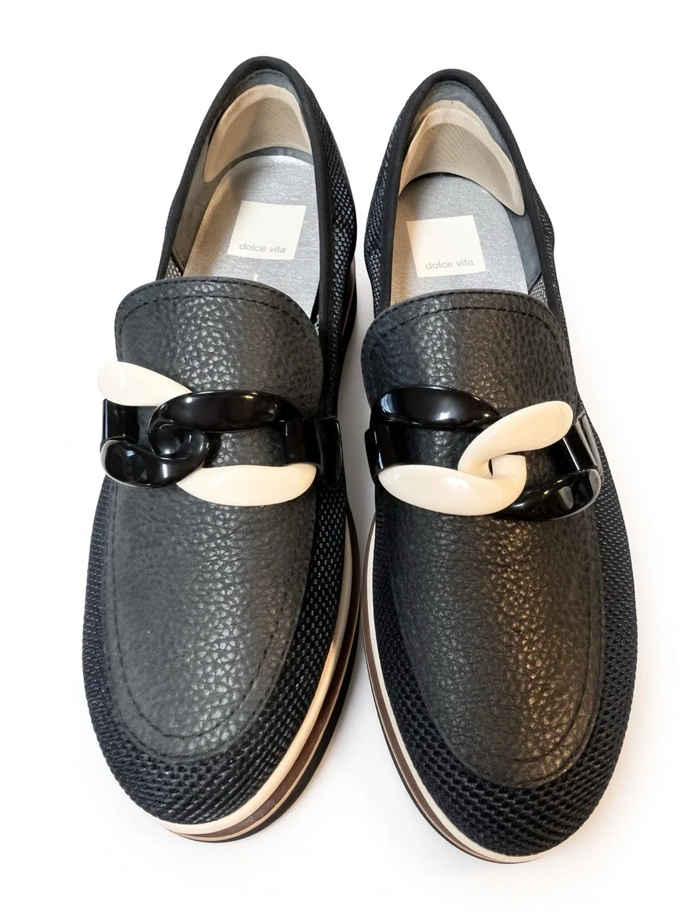Dolce Vita Jaksen Platform Loafers Onyx Mesh 8